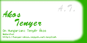 akos tenyer business card
