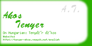 akos tenyer business card